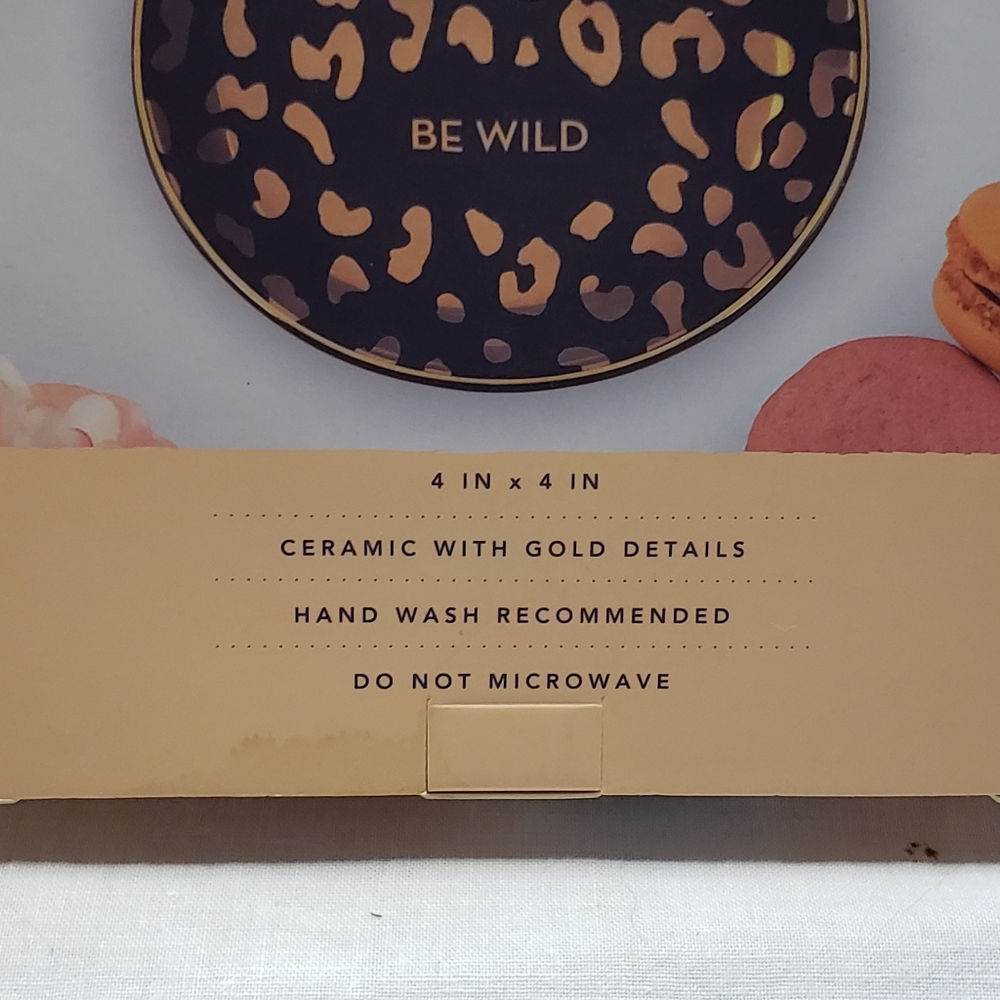 Pinky Up Ceramic Leopard Tea Tray New In Box - Picture 6 of 8